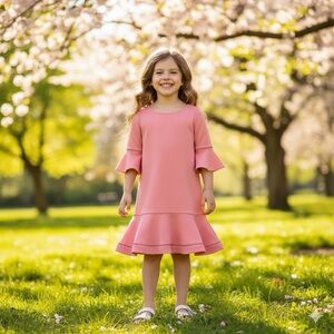 Polo by Ralph Lauren Pink Ruffled Tiered Sheath Dress